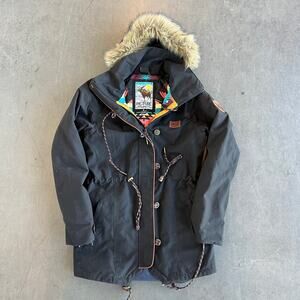 Picture Organic Fur Ski Snowboard Lined Black Hooded Winter Coat Small